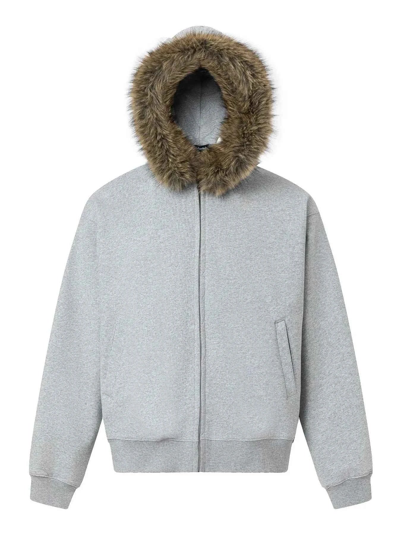 Men's Fur-Trimmed Zip-Up Hoodie